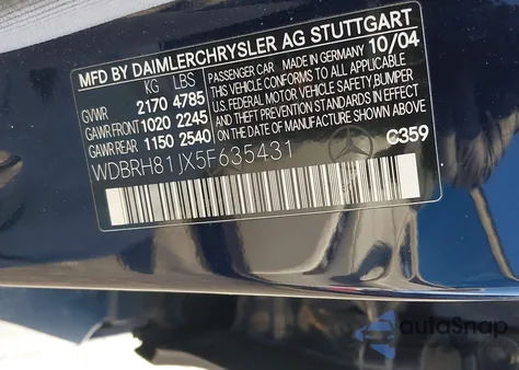 2005 Mercedes-Benz C 240 Luxury 4Matic z USA, uszkodzony, nr VIN WDBRH81JX5F635431